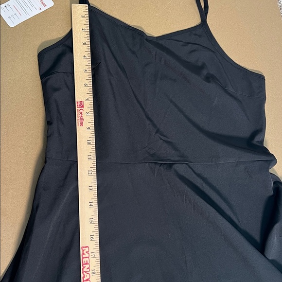 New Black Cami Mini Dress Spaghetti Straps Chick Minimalist Y2K Staple Goth L - Picture 12 of 13